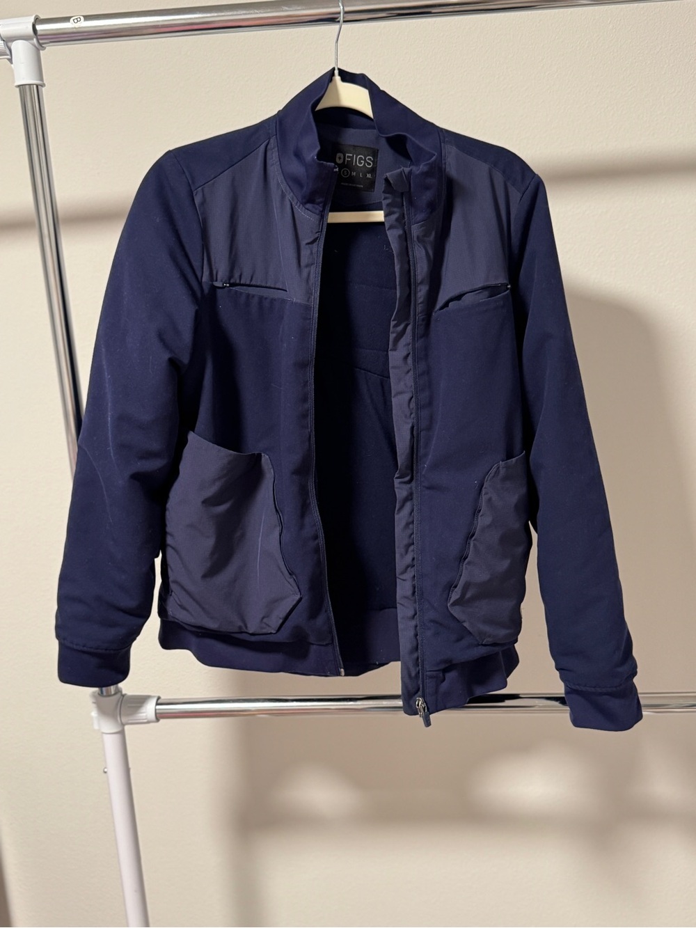 FIGS Navy Men's Bomber Jacket
